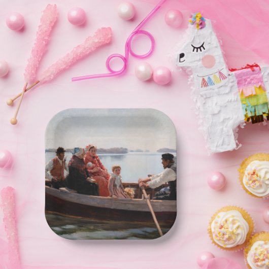 Albert Edelfelt - Naar het kerstfeest Papieren Bordje (Feest)