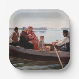 Albert Edelfelt - Naar het kerstfeest Papieren Bordje