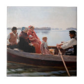 Albert Edelfelt - Naar het kerstfeest Tegeltje (Voorkant)