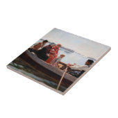 Albert Edelfelt - Naar het kerstfeest Tegeltje (Zijkant)