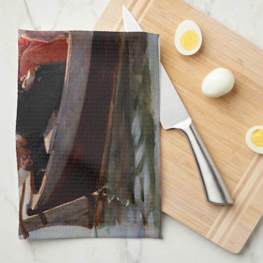 Albert Edelfelt - Naar het kerstfeest Theedoek (Quarter Fold)