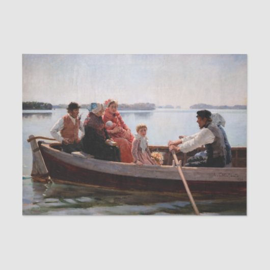 Albert Edelfelt - Naar het kerstfeest Tissuepapier (Voorkant)