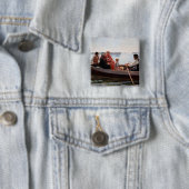 Albert Edelfelt - Naar het kerstfeest Vierkante Button 5,1 Cm (In situ)