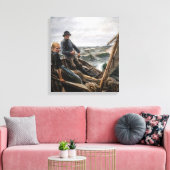 Albert Edelfelt - Op Zee Canvas Afdruk (Insitu (Woonkamer))