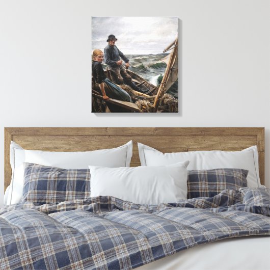 Albert Edelfelt - Op Zee Canvas Afdruk (Insitu (Slaapkamer))