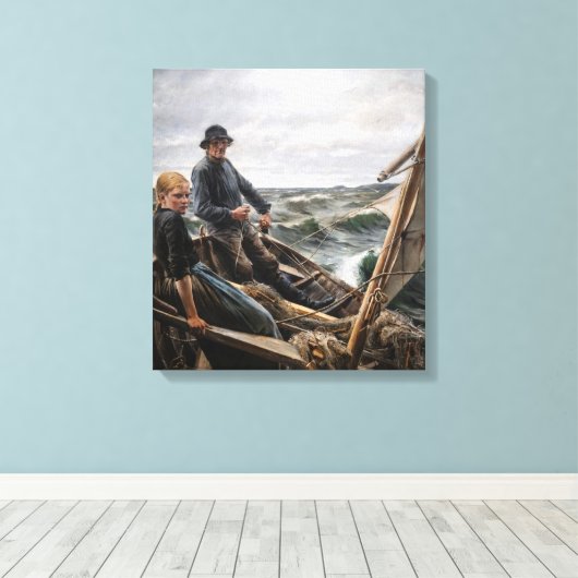 Albert Edelfelt - Op Zee Canvas Afdruk (Insitu (Houten vloer))