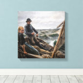 Albert Edelfelt - Op zee Canvas Afdruk (Insitu (Houten vloer))