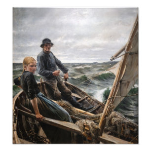 Albert Edelfelt - Op Zee Foto Afdruk