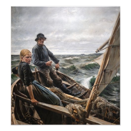 Albert Edelfelt - Op Zee Foto Afdruk (Voorkant)