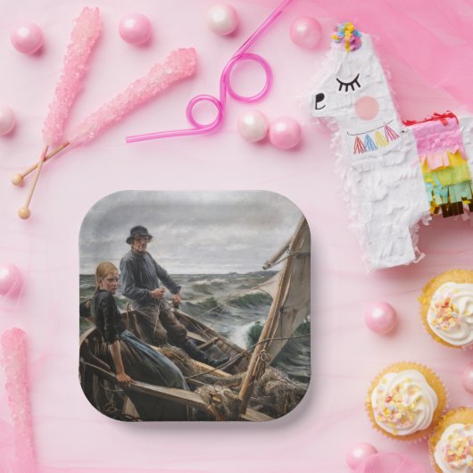 Albert Edelfelt - Op Zee Papieren Bordje (Feest)