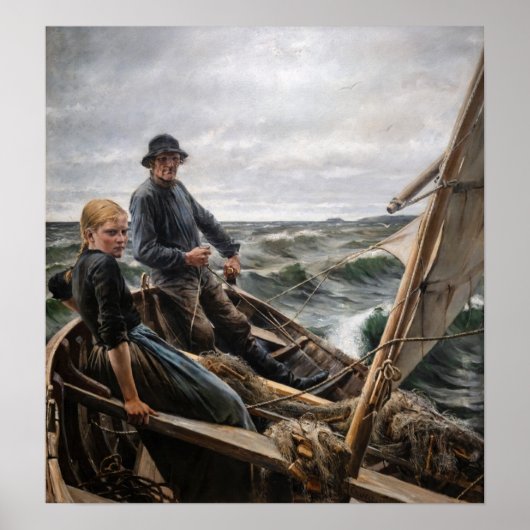 Albert Edelfelt - Op Zee Poster (Voorkant)