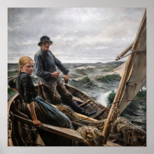 Albert Edelfelt - Op Zee Poster