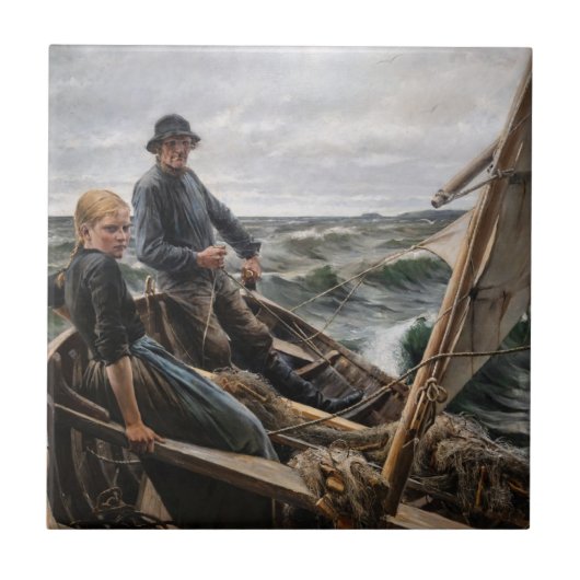 Albert Edelfelt - Op Zee Tegeltje (Voorkant)