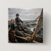 Albert Edelfelt - Op Zee Vierkante Button 5,1 Cm (Voorkant)