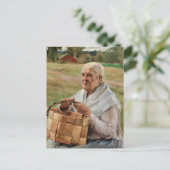 Albert Edelfelt - Oude vrouw met een plint mandje Briefkaart (Staand voorkant)