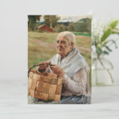 Albert Edelfelt - Oude vrouw met een plint mandje Kaart (Staand voorkant)