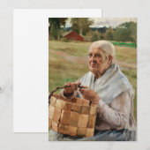 Albert Edelfelt - Oude vrouw met een plint mandje Kaart (Voorkant / Achterkant)
