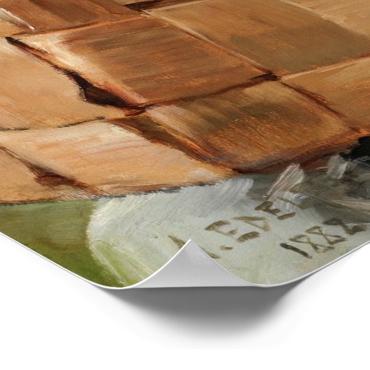 Albert Edelfelt - Oude vrouw met een plint mandje Poster (Hoek)