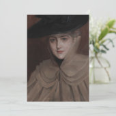 Albert Edelfelt - Portret van een jonge vrouw Bedankkaart (Staand voorkant)