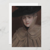 Albert Edelfelt - Portret van een jonge vrouw Bedankkaart (Voorkant / Achterkant)