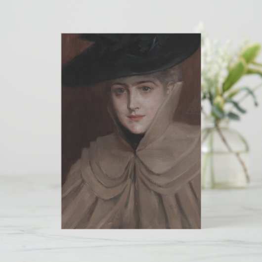 Albert Edelfelt - Portret van een jonge vrouw Kaart (Staand voorkant)