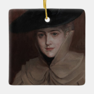 Albert Edelfelt - Portret van een jonge vrouw Keramisch Ornament