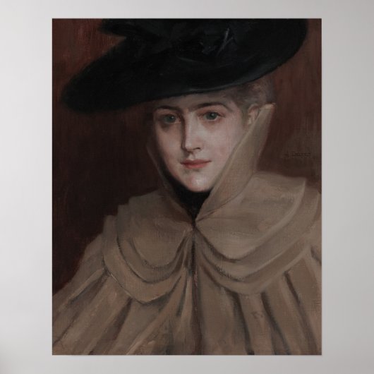 Albert Edelfelt - Portret van een jonge vrouw Poster (Voorkant)