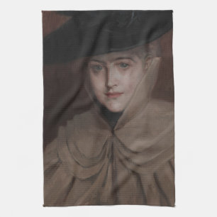 Albert Edelfelt - Portret van een jonge vrouw Theedoek