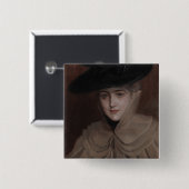 Albert Edelfelt - Portret van een jonge vrouw Vierkante Button 5,1 Cm (Voorkant /achterkant)