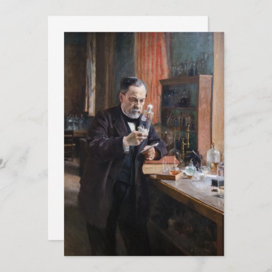 Albert Edelfelt - Portret van Louis Pasteur Bedankkaart (Voorkant / Achterkant)