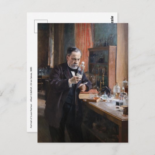 Albert Edelfelt - Portret van Louis Pasteur Briefkaart (Voorkant / Achterkant)