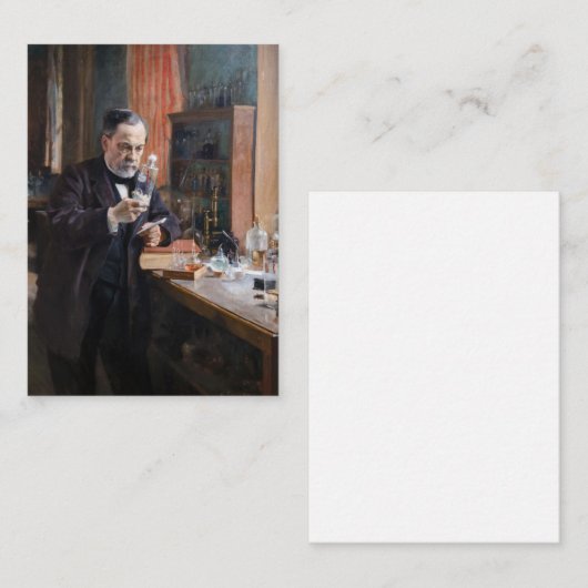 Albert Edelfelt - Portret van Louis Pasteur Notitiekaartje (Voorkant / Achterkant)