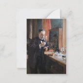 Albert Edelfelt - Portret van Louis Pasteur Notitiekaartje (Voorkant)