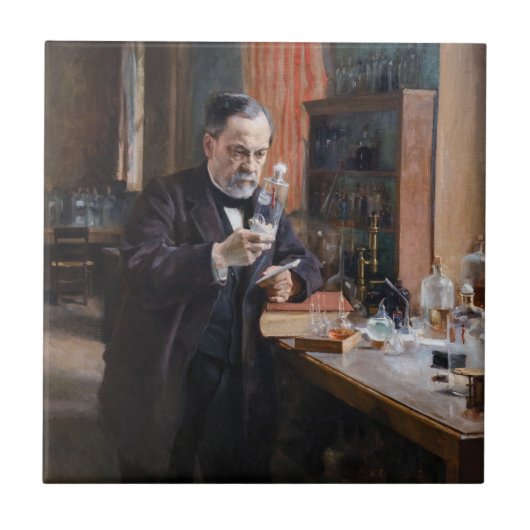 Albert Edelfelt - Portret van Louis Pasteur Tegeltje (Voorkant)