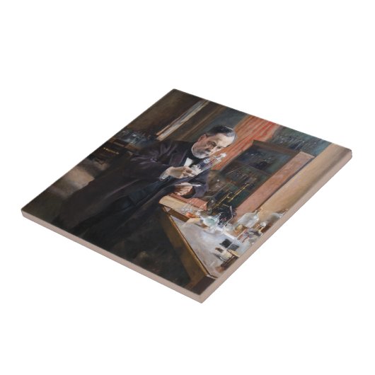 Albert Edelfelt - Portret van Louis Pasteur Tegeltje (Zijkant)