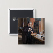 Albert Edelfelt - Portret van Louis Pasteur Vierkante Button 5,1 Cm (Voorkant /achterkant)