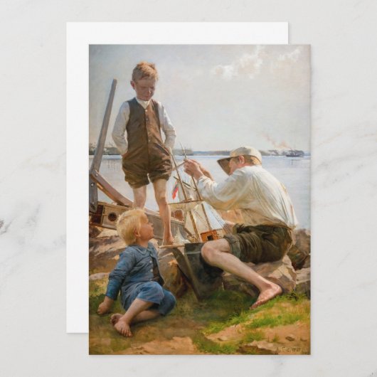 Albert Edelfelt - Scheepsbouwers Bedankkaart (Voorkant / Achterkant)