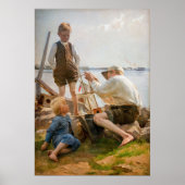 Albert Edelfelt - Scheepsbouwers Poster (Voorkant)