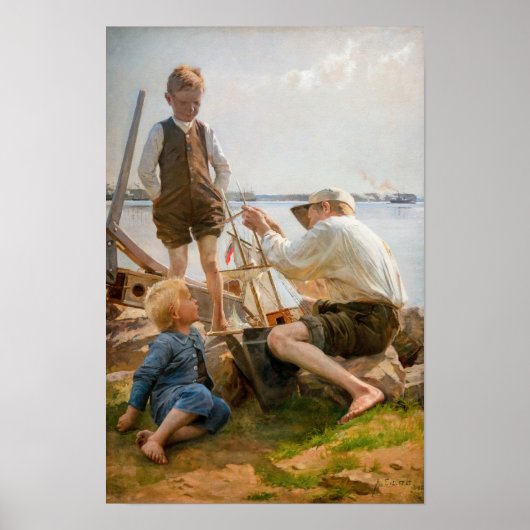 Albert Edelfelt - Scheepsbouwers Poster (Voorkant)