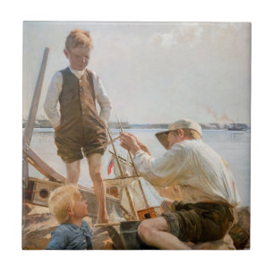 Albert Edelfelt - Scheepsbouwers Tegeltje