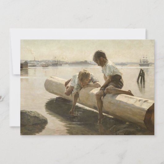 Albert Edelfelt - Twee Jongens op een Boomstam Bedankkaart (Voorkant)