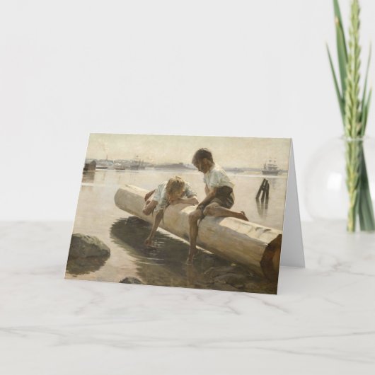 Albert Edelfelt - Twee jongens op een boomstam Kaart (Voorkant)