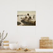 Albert Edelfelt - Twee Jongens op een Boomstam Poster (Keuken)