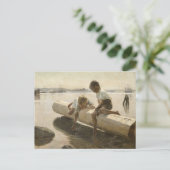 Albert Edelfelt - Twee jongens op een log Briefkaart (Staand voorkant)