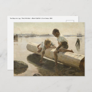 Albert Edelfelt - Twee jongens op een log Briefkaart