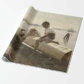 Albert Edelfelt - Twee jongens op een log Cadeaupapier (Uitgerold)
