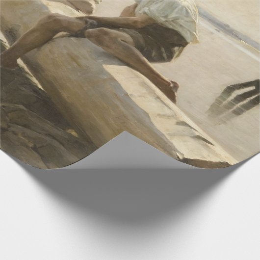 Albert Edelfelt - Twee jongens op een log Cadeaupapier (Hoek)