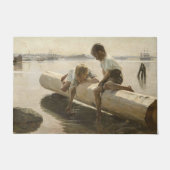Albert Edelfelt - Twee jongens op een log Deurmat (Voorkant)