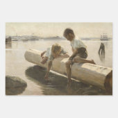 Albert Edelfelt - Twee jongens op een log Inpakpapier Vel (Voorkant)