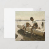Albert Edelfelt - Twee jongens op een log Kaart (Voorkant / Achterkant)